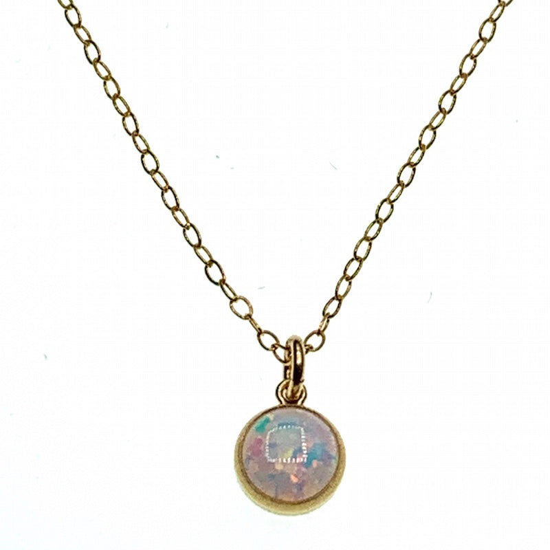 Opal bezel necklace
