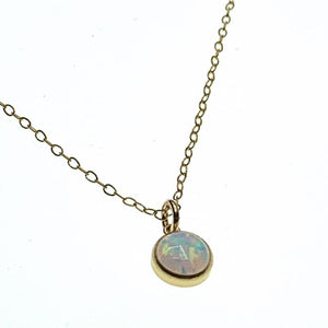 Opal bezel necklace