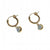 Opal hoop charm earrings