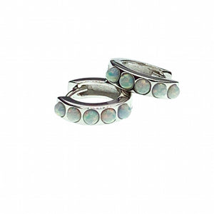 Opal huggies earrings