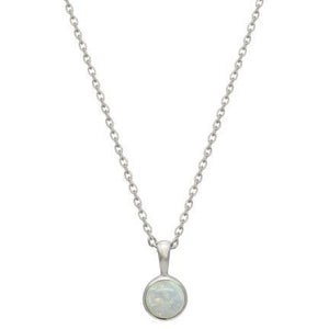Opal silver necklace