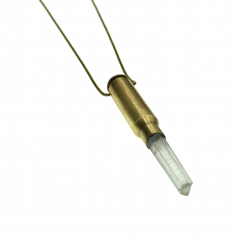 Quartz grande bullet antique necklace