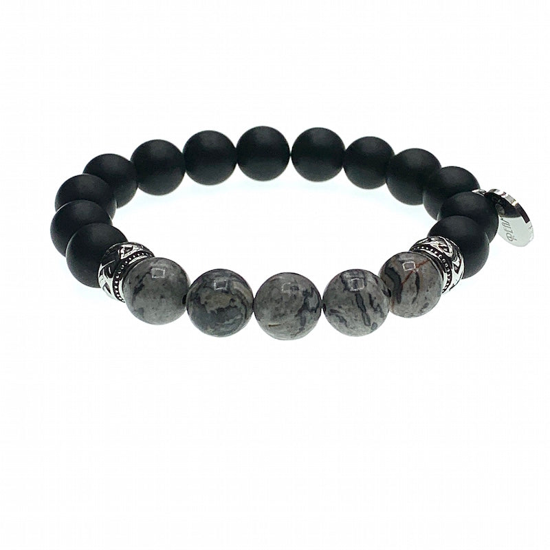 Spitafields stone and stainless steel bracelet