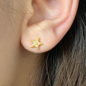 Star lightning ear stud earrings