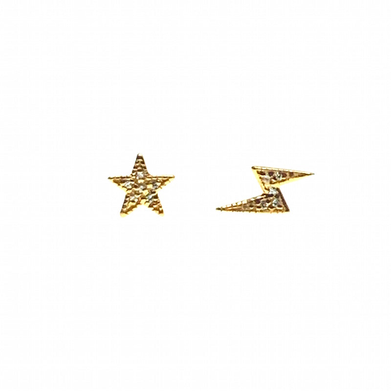 Star lightning ear stud earrings
