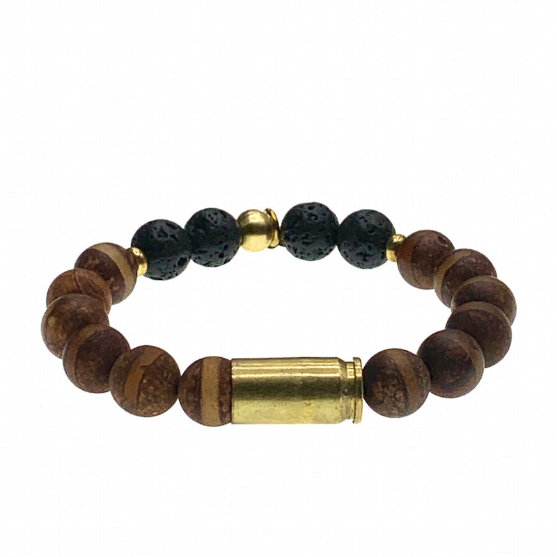 Tibetan Agate bullet casing bracelet