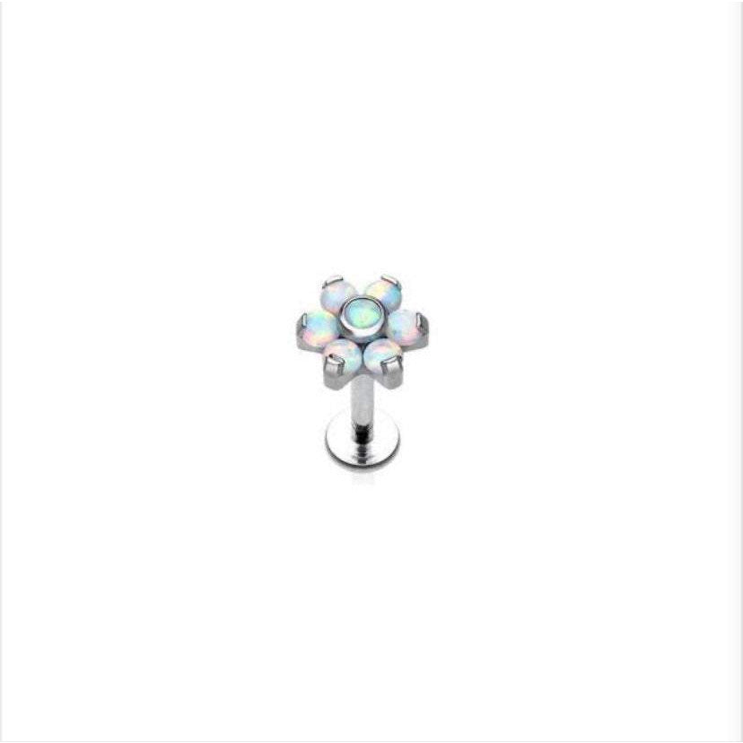 Opal flower labret