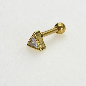 Triangle CZ surgical steel piercing cartilage/Helix piercing/Tragus