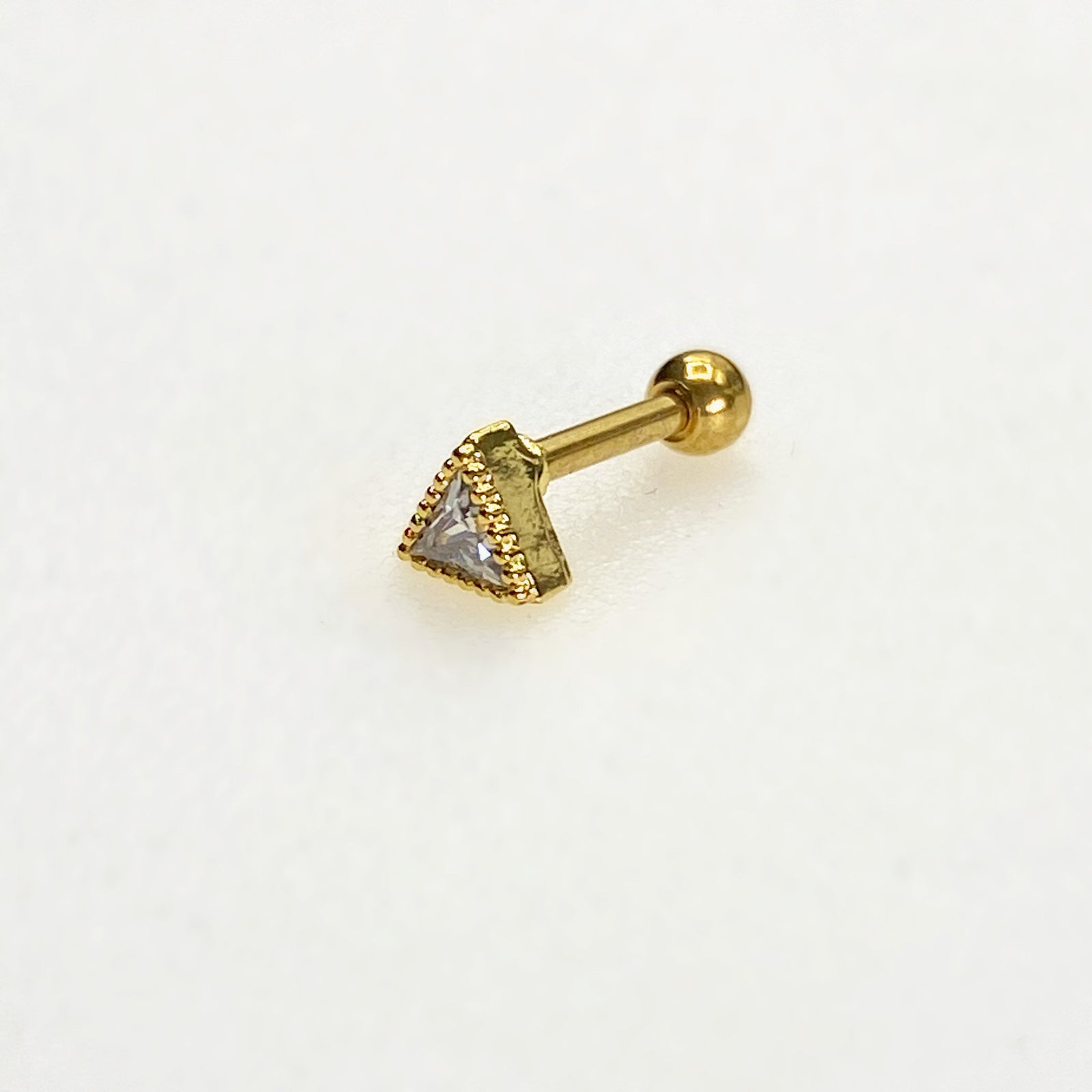 Triangle CZ surgical steel piercing cartilage/Helix piercing/Tragus
