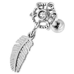 Dream catcher barbell for Tragus, Forward Helix, Conch, Rook piercing