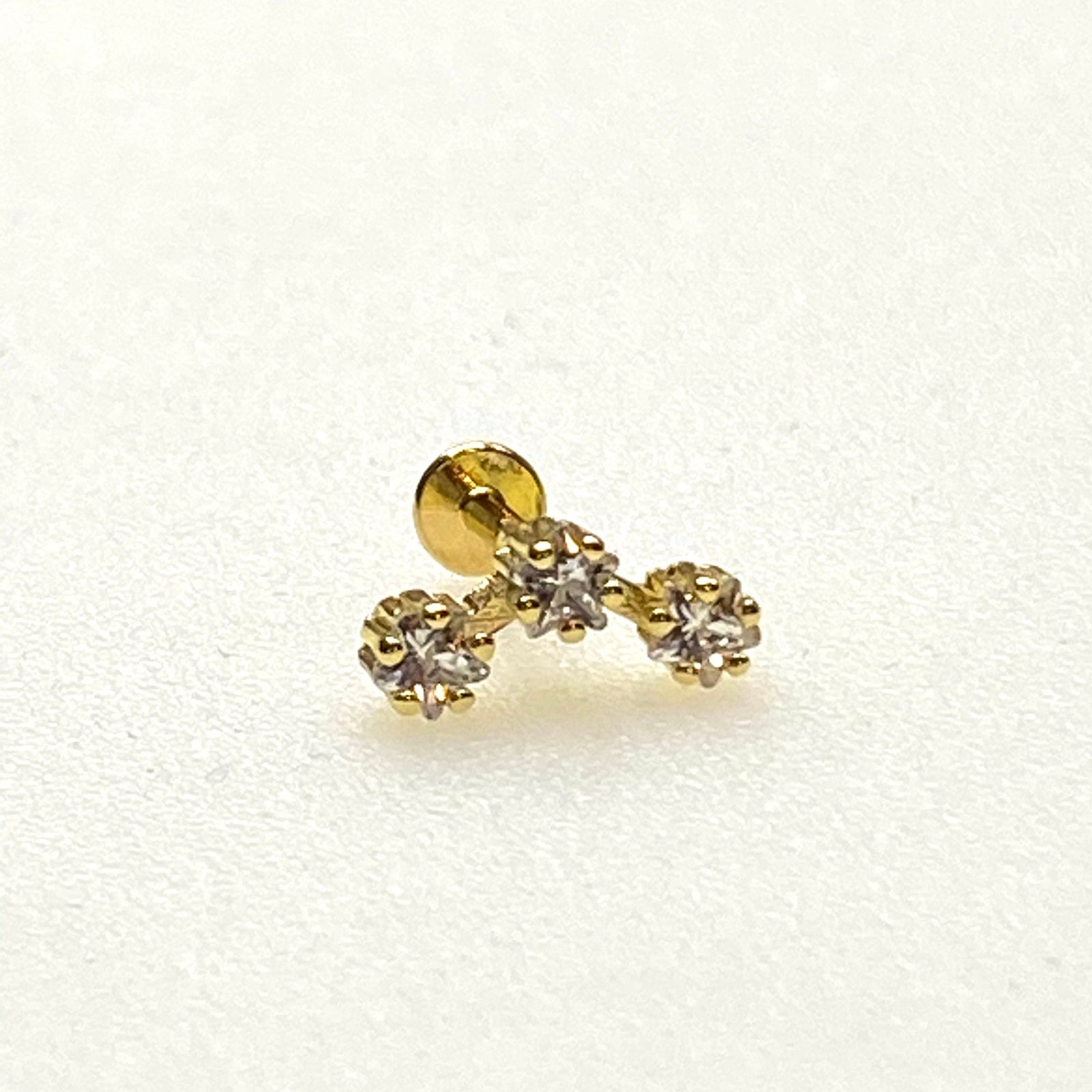 Three star cartilage barbell