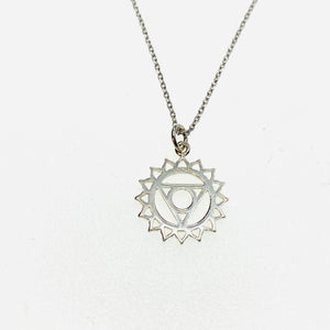 Heart silver chakra necklace