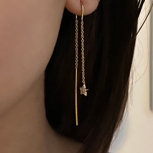 Star sparkle ear threaded earrings