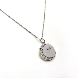 Star and moon silver pendant