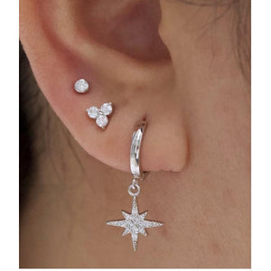 Starburst hoop earrings