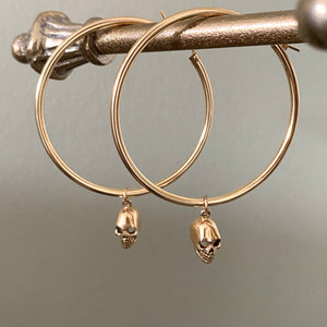 Large skull hoop earrings