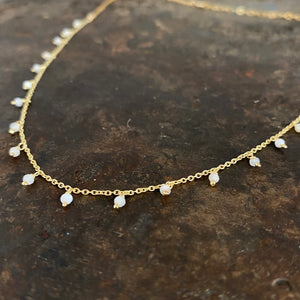Moonstone charm necklace