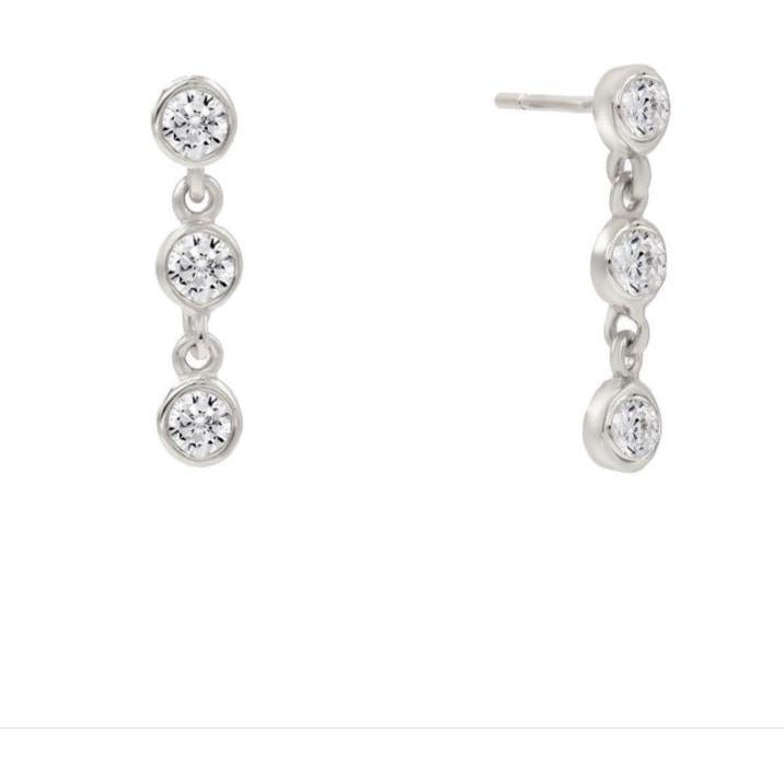 Bezel trio earrings