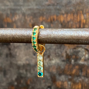 Emerald  hoop earrings