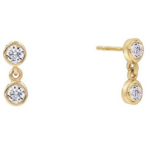 Bezel duo earrings