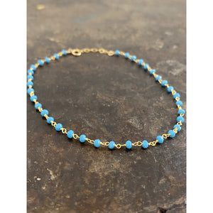 Turquoise gold anklet