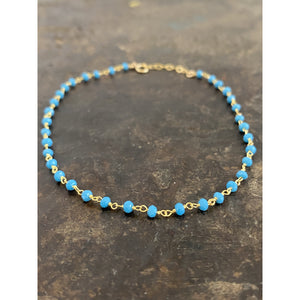 Turquoise gold anklet