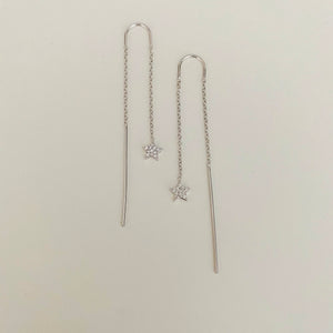 Star sparkle ear threaded earrings