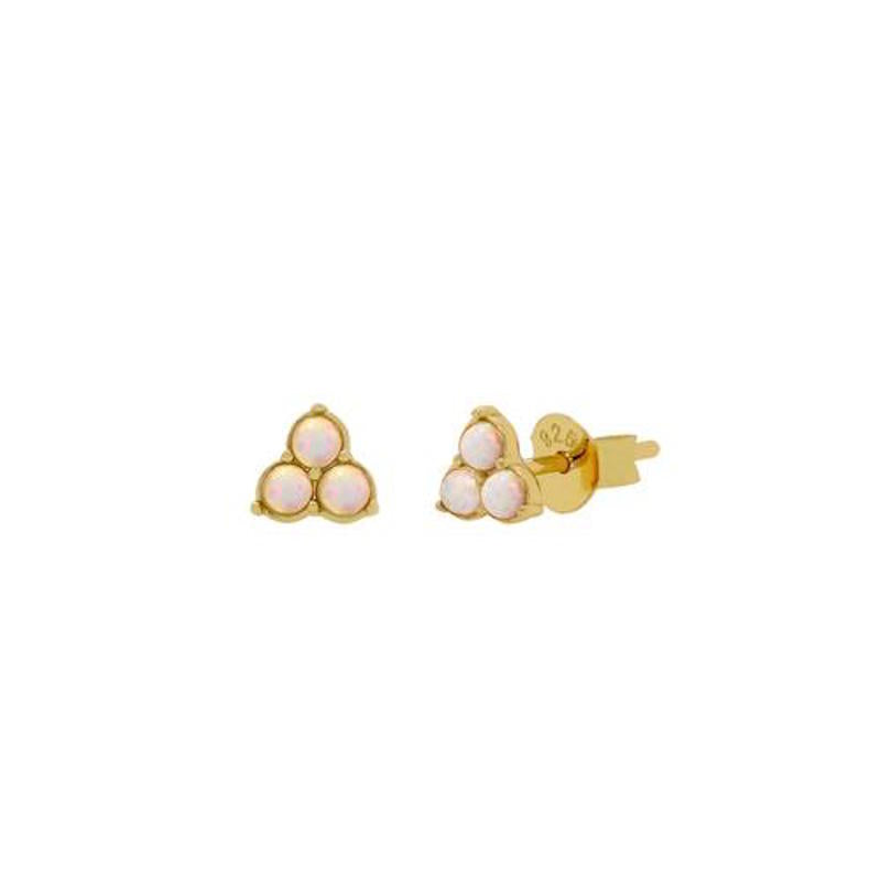 Three dot opal earrings